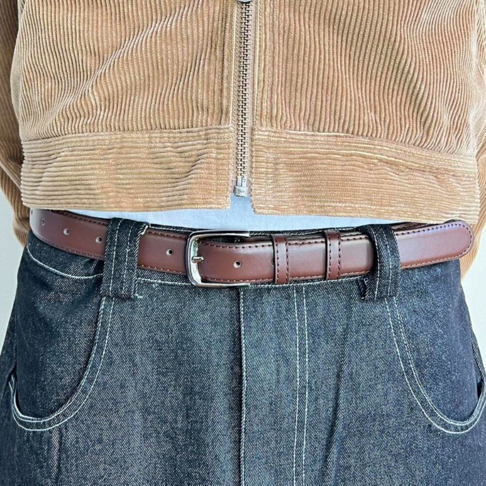 vintage brown american western simple design belt